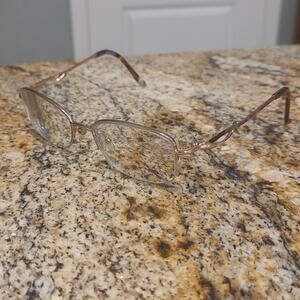 Bulova Alamosa Eyeglasses Frame Women's Rose Gold Half Rim Rectangular 52-17-135